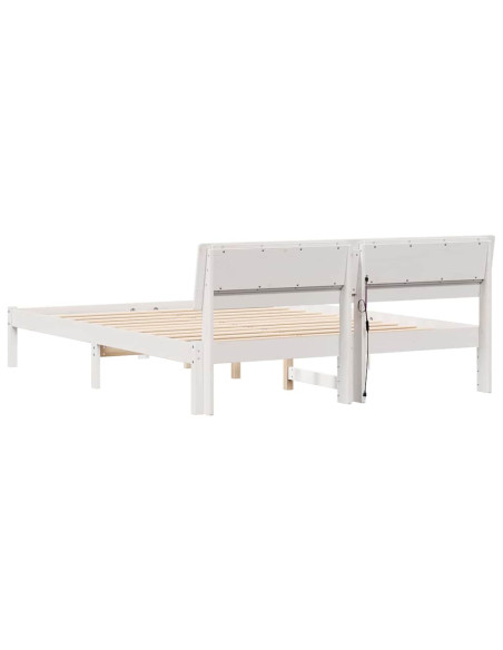 Struttura del letto Bianco 140 x 200 cm Pino massello