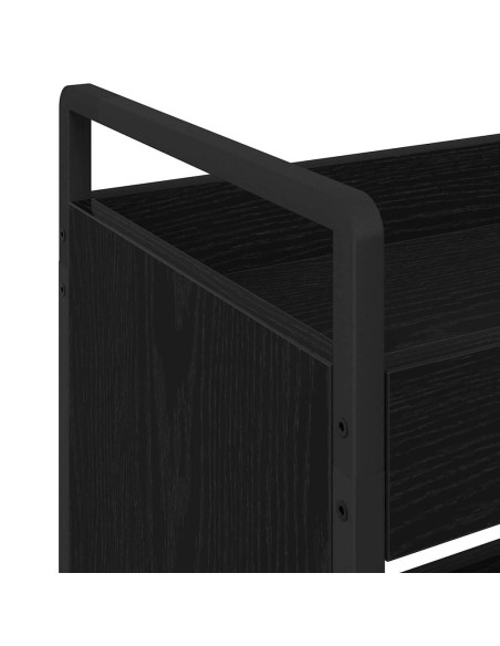 Carrello da Cucina Rovere nero 70 x 30 x 82 cm