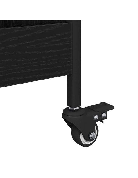 Carrello da Cucina Rovere nero 70 x 30 x 82 cm