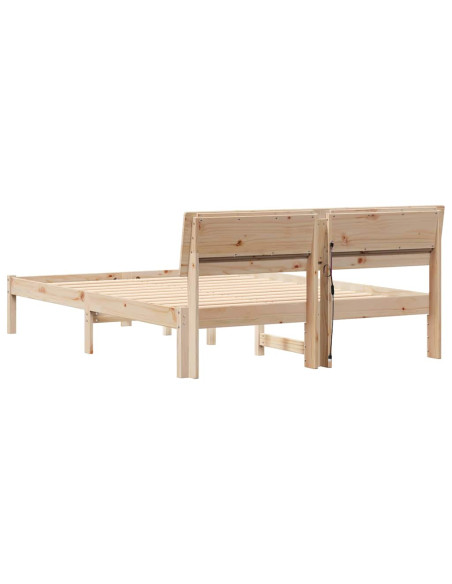 Struttura del letto Marrone 140 x 190 cm Legno di pino massello