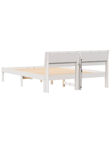 Struttura del letto Bianco 140 x 190 cm Pino massello