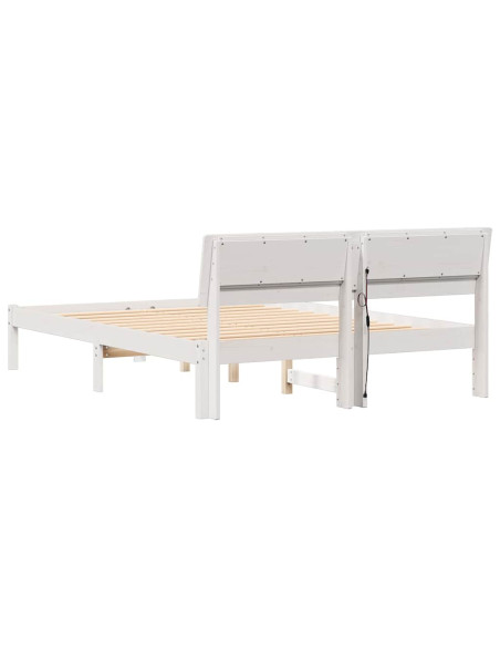Struttura del letto Bianco 140 x 190 cm Pino massello