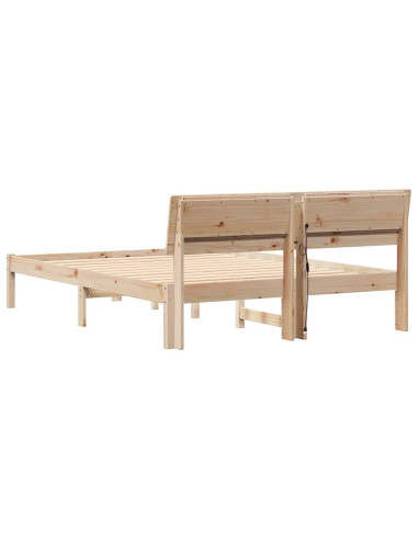 Struttura del letto Marrone 135 x 190 cm Pino massello