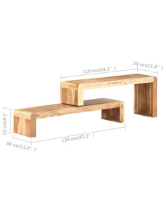 Mobili Porta TV 2 pz in Legno Massello di Acacia