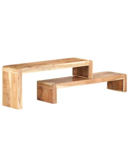 Mobili Porta TV 2 pz in Legno Massello di Acacia