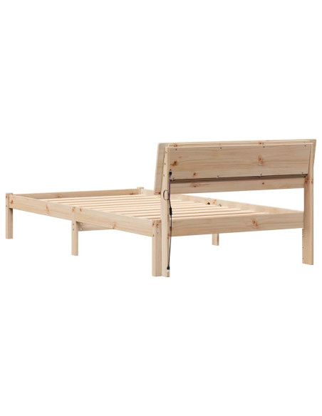 Struttura del letto Marrone 100 x 200 cm Legno di pino massello