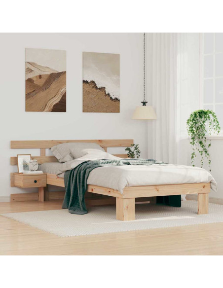 Struttura del letto Marrone 75 x 190 cm Legno di pino massello