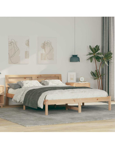 Struttura del letto Marrone 140 x 200 cm Pino massello