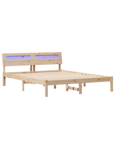 Struttura del letto Marrone 140 x 200 cm Legno di pino massello
