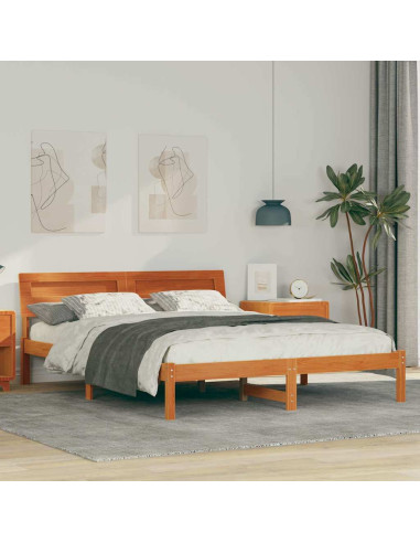 Struttura del letto Marrone cerato 140 x 200 cm Pino massello