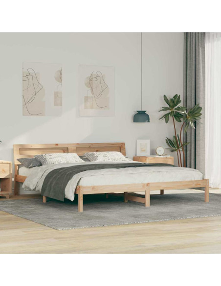 Struttura del letto Marrone 180 x 200 cm Pino massello