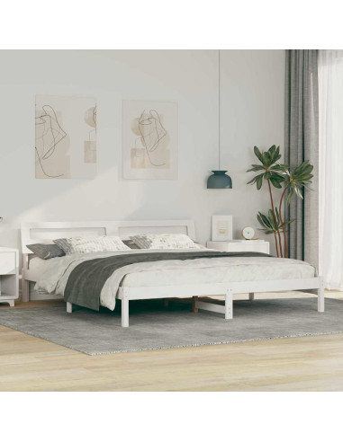 Struttura del letto Bianco 180 x 200 cm Pino massello