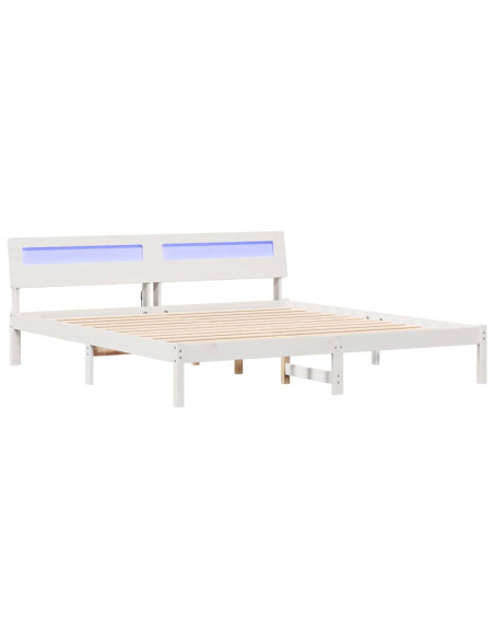 Struttura del letto Bianco 180 x 200 cm Pino massello