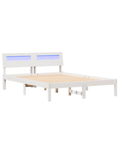 Struttura del letto Bianco 120 x 200 cm Pino massello