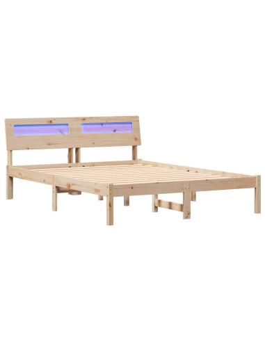 Struttura del letto Marrone 140 x 190 cm Pino massello