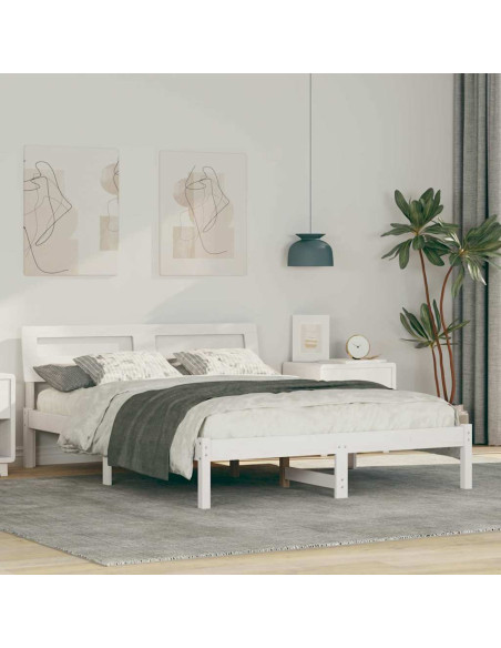 Struttura del letto Bianco 140 x 190 cm Legno di pino massello