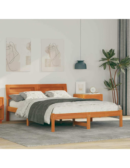 Struttura del letto Cera marrone 140 x 190 cm