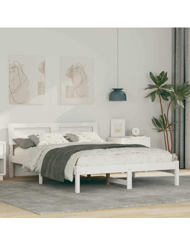 Struttura del letto Bianco 120 x 190 cm Pino massello