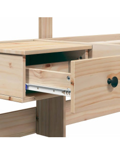 Struttura del letto Marrone 100 x 200 cm Pino massello 2