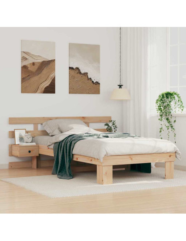 Struttura del letto Marrone 90 x 200 cm Pino massello