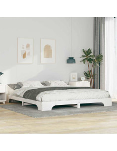Struttura del letto Bianco 200 x 210 cm Pino massello 2