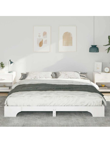 Struttura del letto Bianco 200 x 210 cm Pino massello