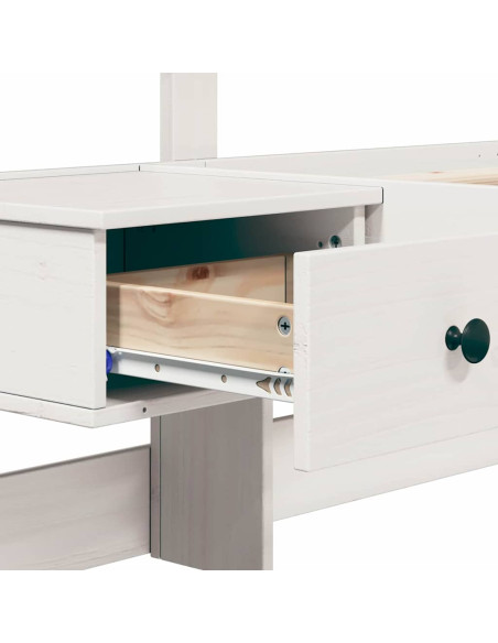 Struttura del letto Bianco 90 x 190 cm Pino massello