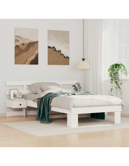 Struttura del letto Bianco 90 x 190 cm Pino massello