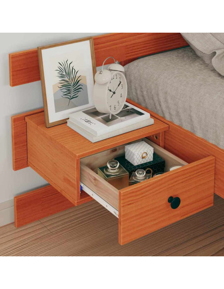 Struttura del letto con cassetto con testiera Cera marrone 90 x 190 cm