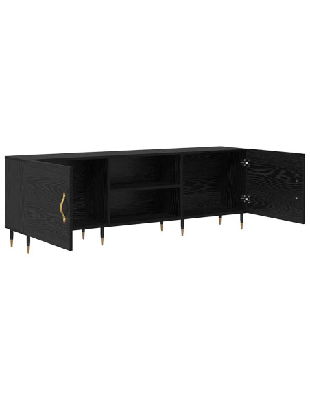 Mobile TV Rovere nero 150 x 30 x 50 cm Legno multistrato
