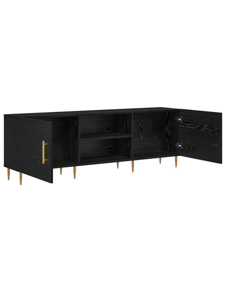 Mobile TV Rovere nero 150 x 30 x 50 cm Legno multistrato