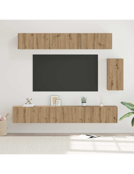 Set mobile TV 6 pcs rovere artigianale 100 x 30 x 30 cm