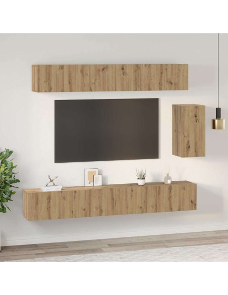 Set mobile TV 6 pcs rovere artigianale 100 x 30 x 30 cm