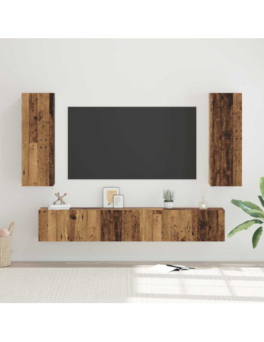 Set mobile TV 5 pcs Legno vecchio Legno multistrato