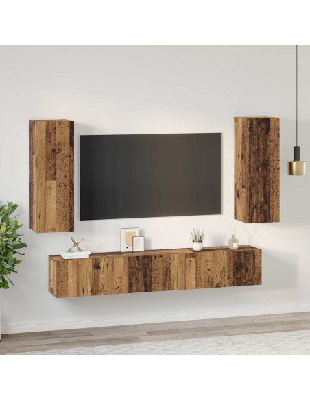 Set mobile TV 5 pcs Legno vecchio Legno multistrato