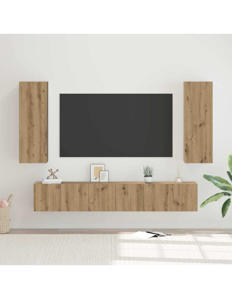 Set mobile TV 4 pcs rovere artigianale 30.5 x 30 x 90 cm