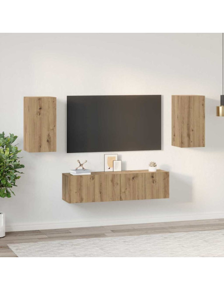 Set mobile TV 4 pcs rovere artigianale 30.5 x 30 x 60 cm