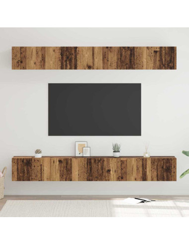 Set mobile TV 6 pcs Legno vecchio Legno multistrato