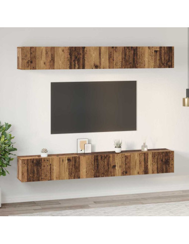 Set mobile TV 6 pcs Legno vecchio Legno multistrato