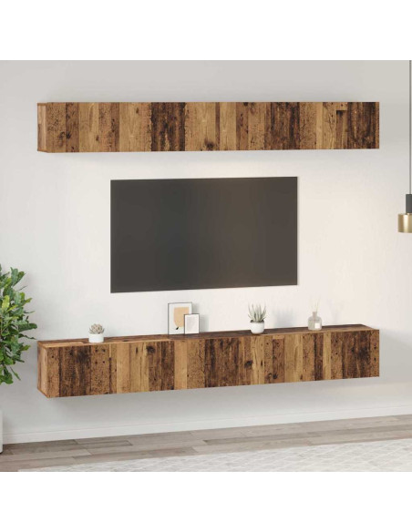 Set mobile TV 6 pcs Legno vecchio Legno multistrato