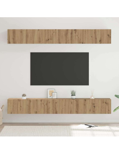 Set mobile TV 6 pcs Rovere artigianale Legno multistrato