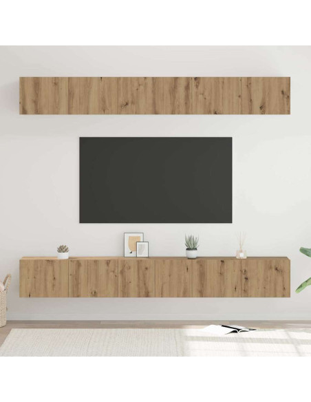 Set mobile TV 6 pcs Rovere artigianale Legno multistrato