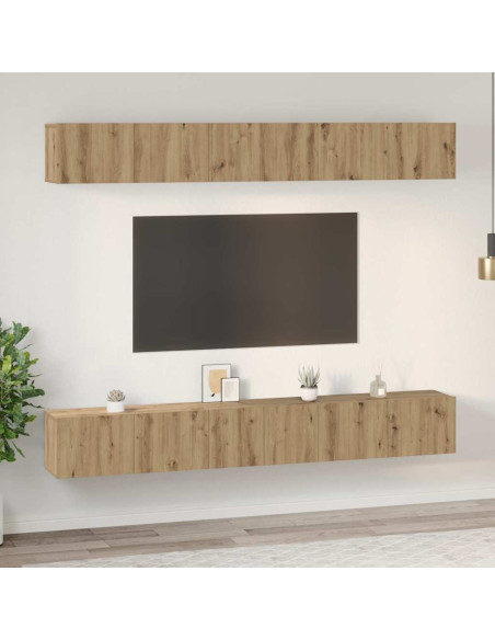 Set mobile TV 6 pcs Rovere artigianale Legno multistrato