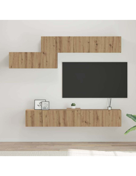 Set mobile TV 7 pcs rovere artigianale 60 x 30 x 30 cm