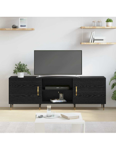 Mobile TV Rovere nero 150 x 30 x 50 cm Legno multistrato