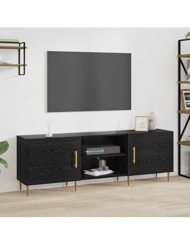 Mobile TV Rovere nero 150 x 30 x 50 cm Legno multistrato