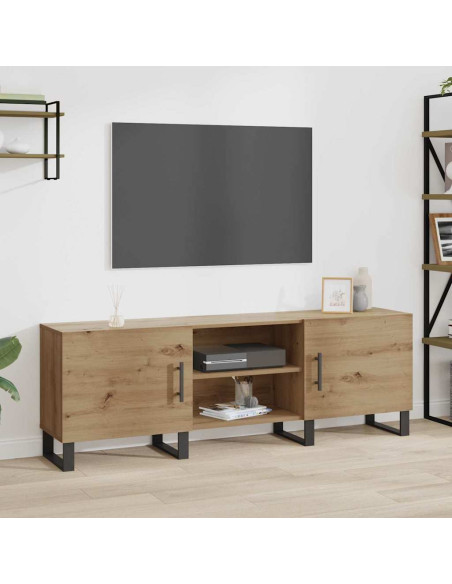 Mobile TV con lo scaffale con archiviazione con porta 150 x 30 x 50 cm Legno multistrato