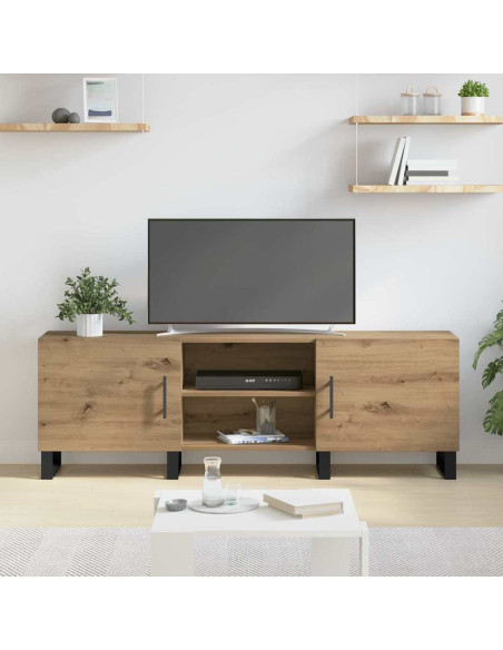 Mobile TV con lo scaffale con archiviazione con porta 150 x 30 x 50 cm Legno multistrato