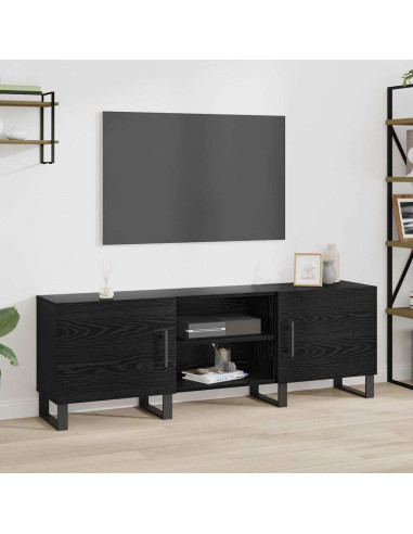 Mobile TV Rovere Nero 150 x 30 x 50 cm Legno multistrato