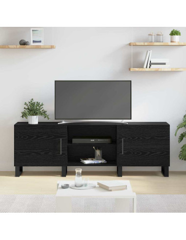 Mobile TV Rovere Nero 150 x 30 x 50 cm Legno multistrato